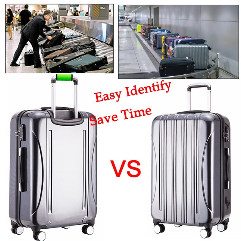 Hibate 5pcs Neoprene Luggage Handle Wrap for Suitcase Identifier Luggage Makers Covers Wraps Travel Accessories - Fluorescent Green - Image 2